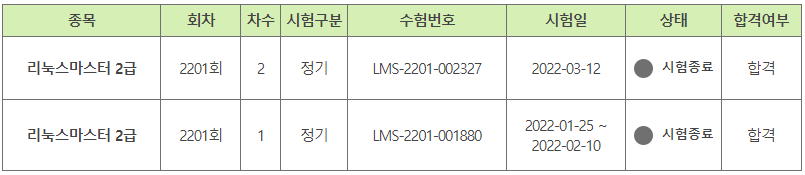 리눅스 마스터 2급