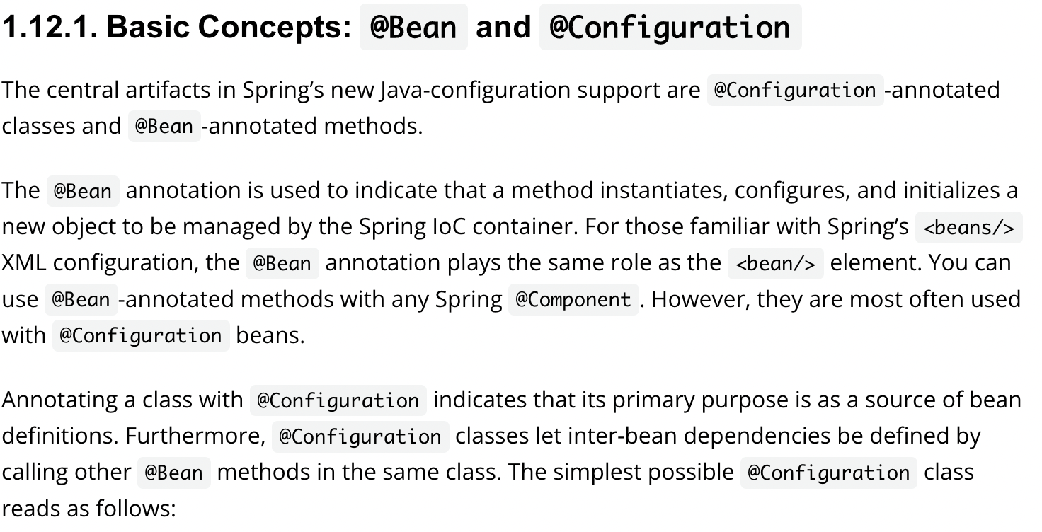 Spring Configuration Bean Example