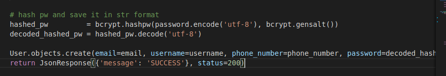 TIL DAY 18 || Django Authentication using Bcrypt