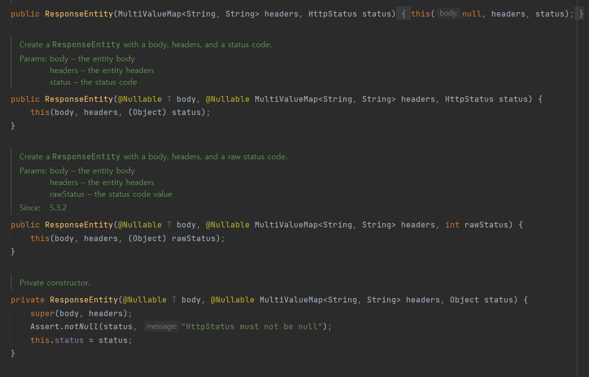 ResponseEntity 에 대하여