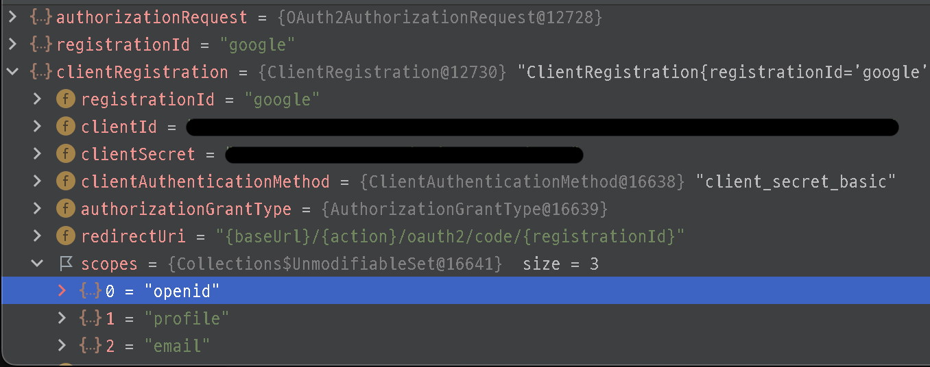 authenticationResult정보