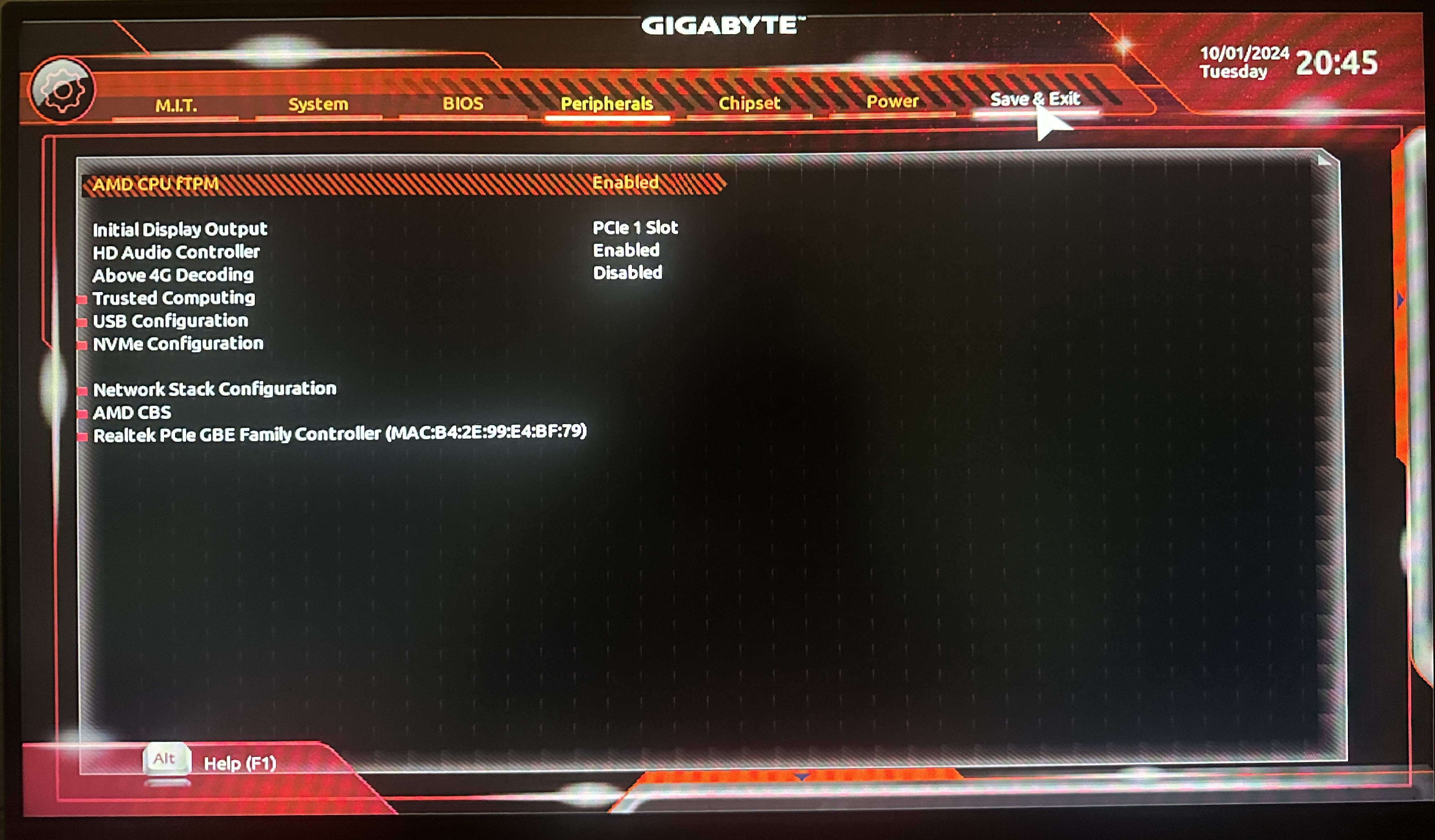 Ftmp 윈도우11 TPM 2.0 설정 GIGABYTE 바이오스