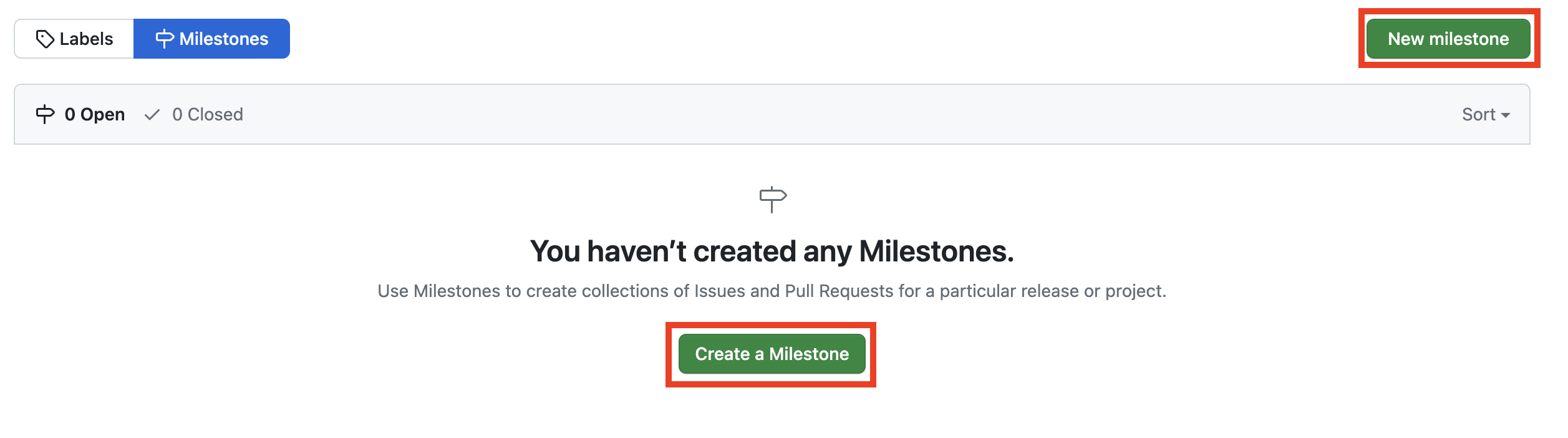 GitHub Milestone 생성