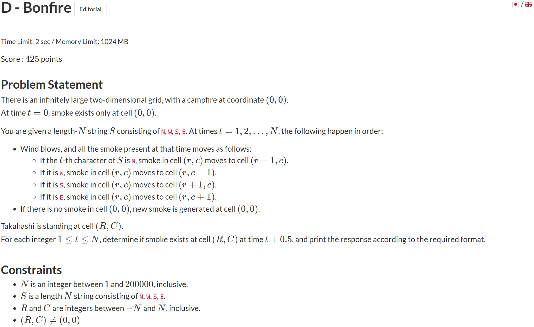 [앳코더 ABC 398] A ~ D | C++