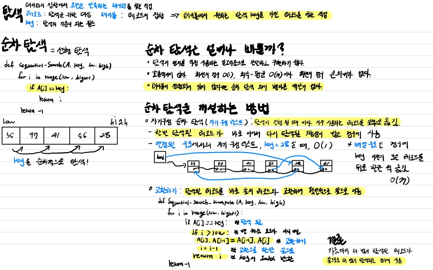 자료구조와 알고리즘-탐색