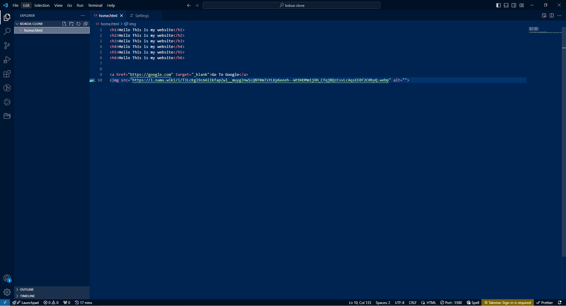 KOKOA TALK CLONE CODING