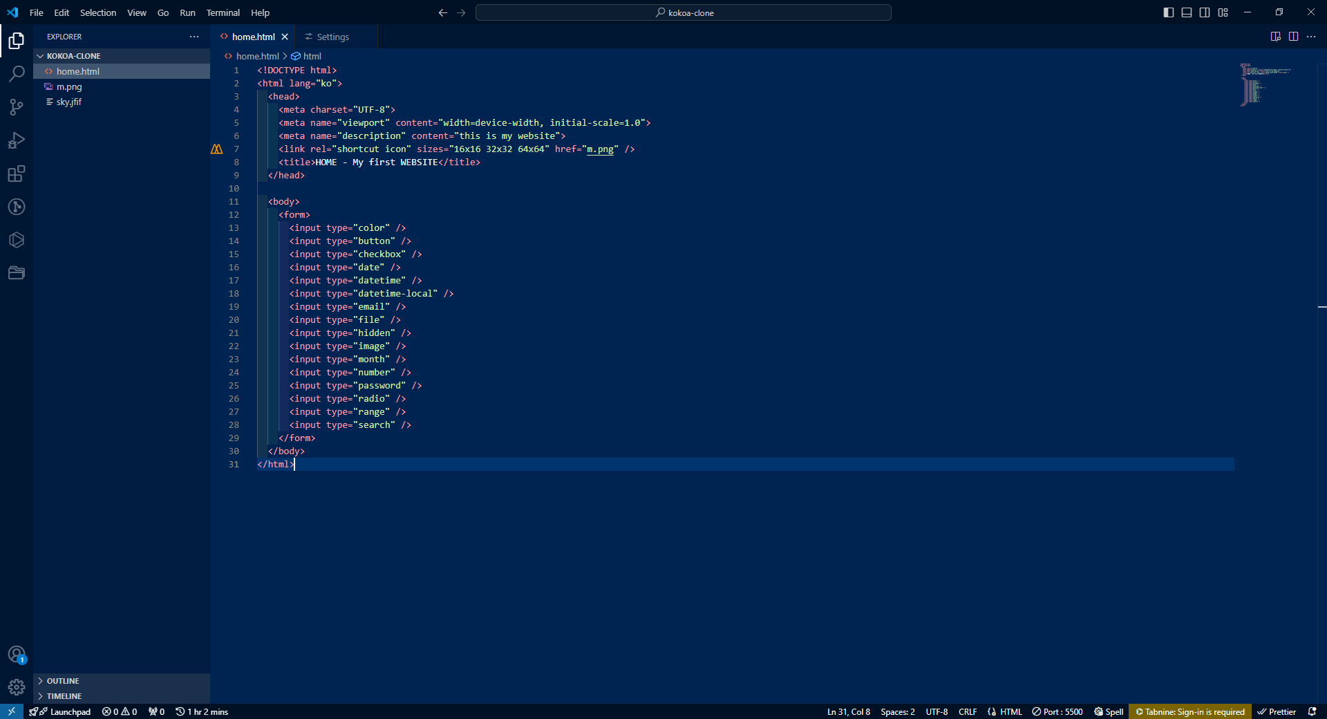 KOKOA TALK CLONE CODING