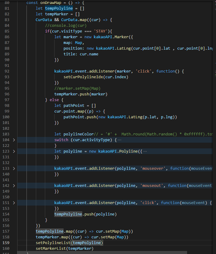 [React] 카카오 Map API - Polyline Map
