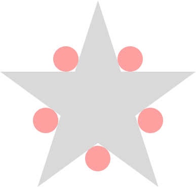 원의 안쪽 꼭짓점과 인접한 원