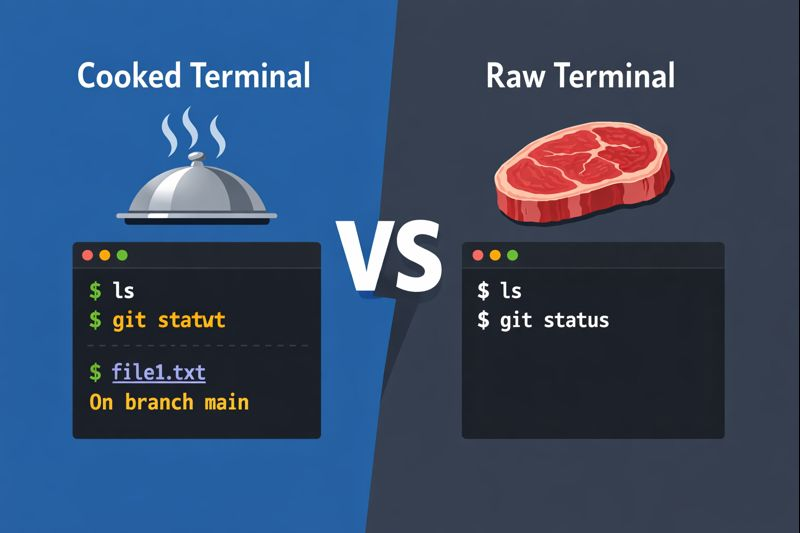 Terminal Mode Example Terminal Mode : RAW vs COOKED (feat. Go TERM 모듈)