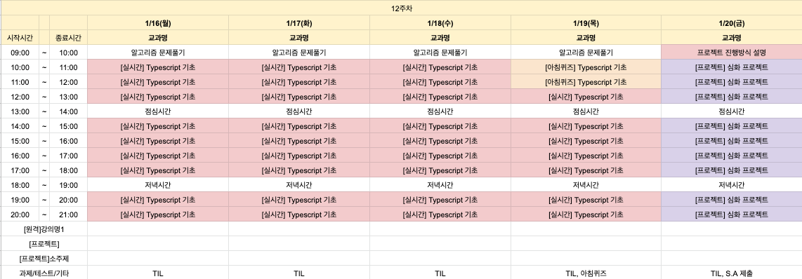 스파르타코딩클럽 계획