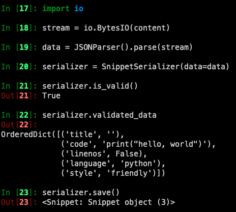 Django REST Framework : Tutorial1 - Serialization(1)