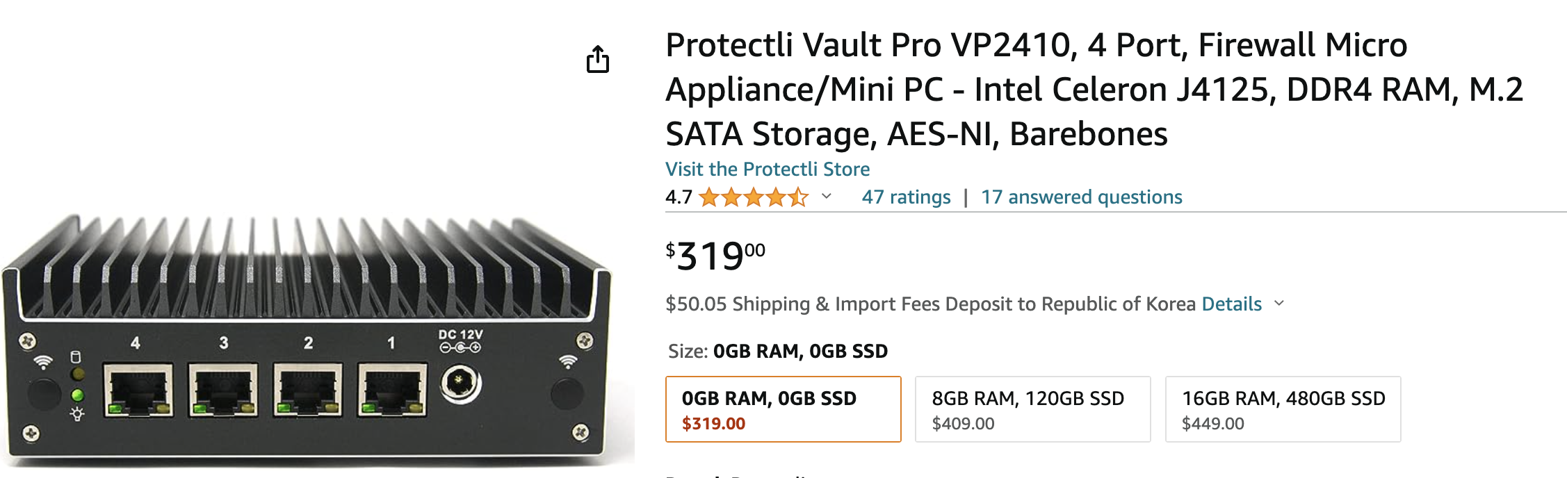 品質が完璧 Protectli Vault Pro VP2410-4 Port， Firewall Micro