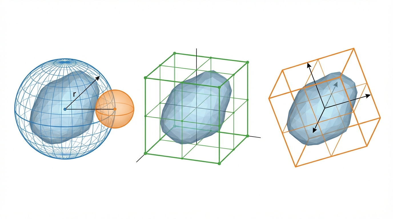 복잡함을 단순함으로 감싸다: 바운딩 볼륨 (AABB, OBB, Sphere)