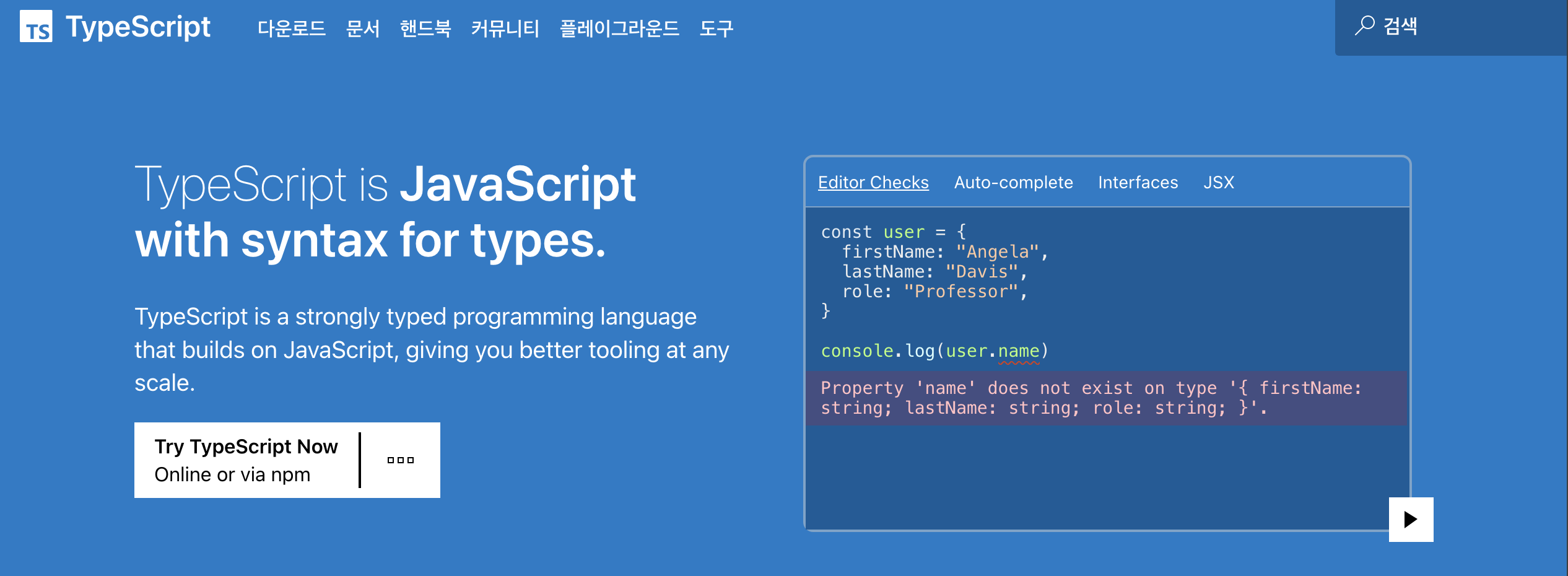 1. 타입스크립트 정의