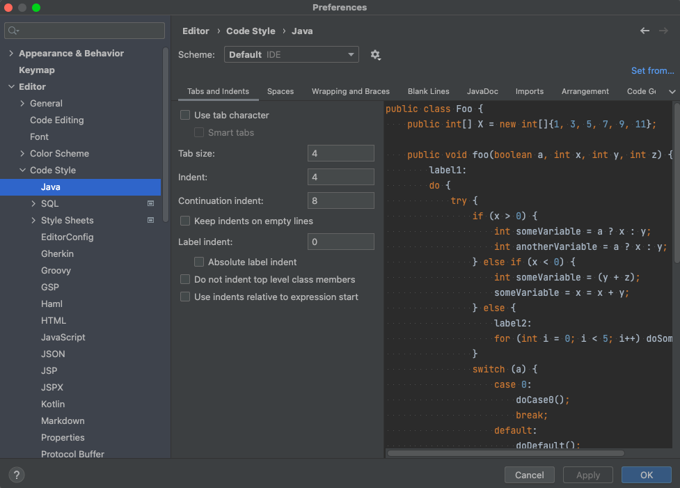  IntelliJ IntelliJ Code Style 