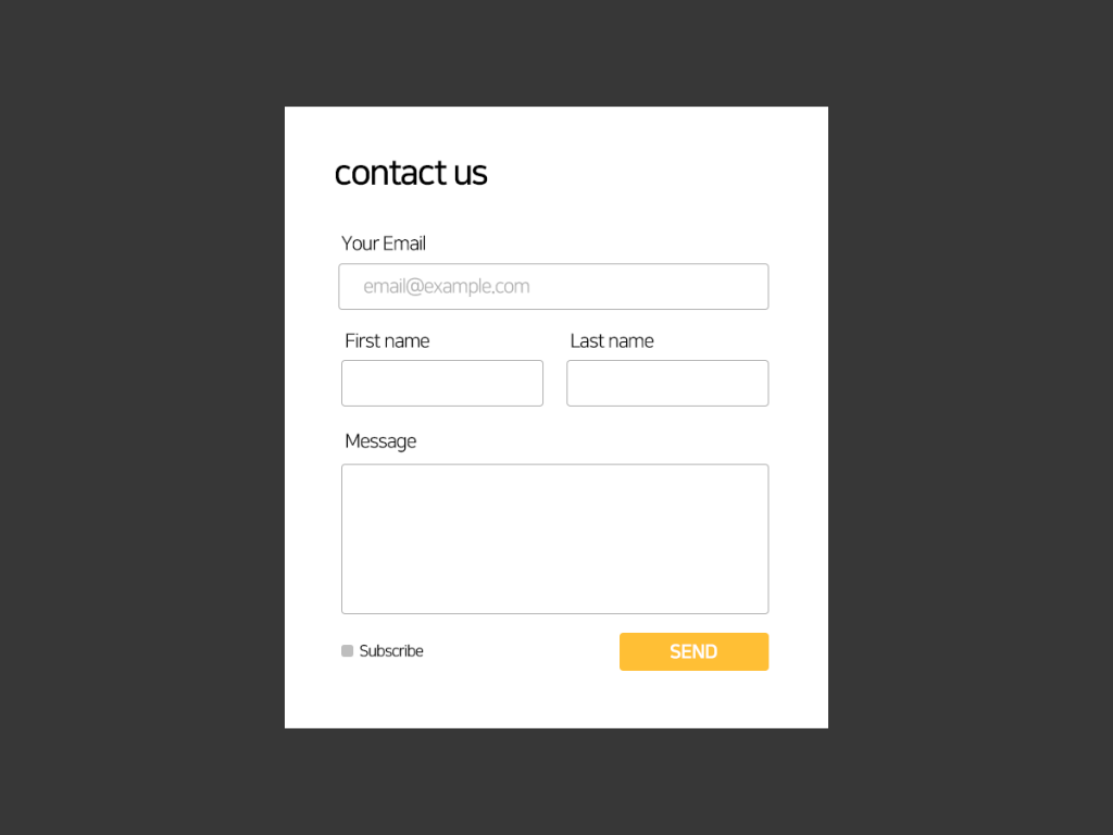 HTML CSS Form Input 