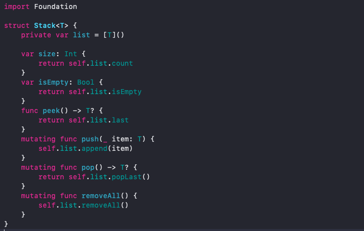 Stack with Swift