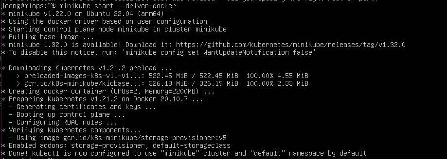 minikube start --driver=docker