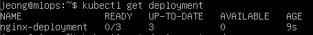 kubectl get deployment