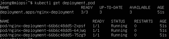 kubectl get deployment,pod