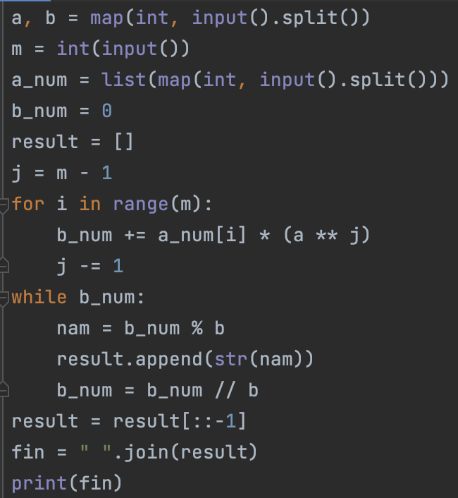 백준 11576 - Python3