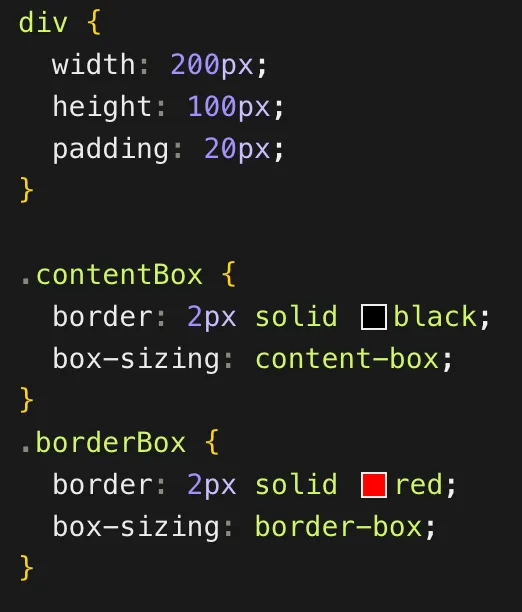 box-sizing code