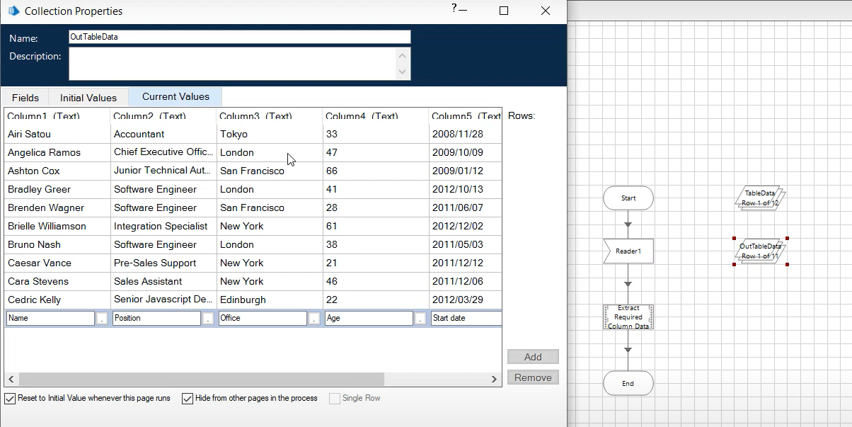 Blue Prism Custom Table Data Scrapping with Code stage