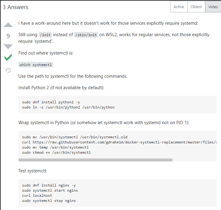 wsl-centos8-systemctl