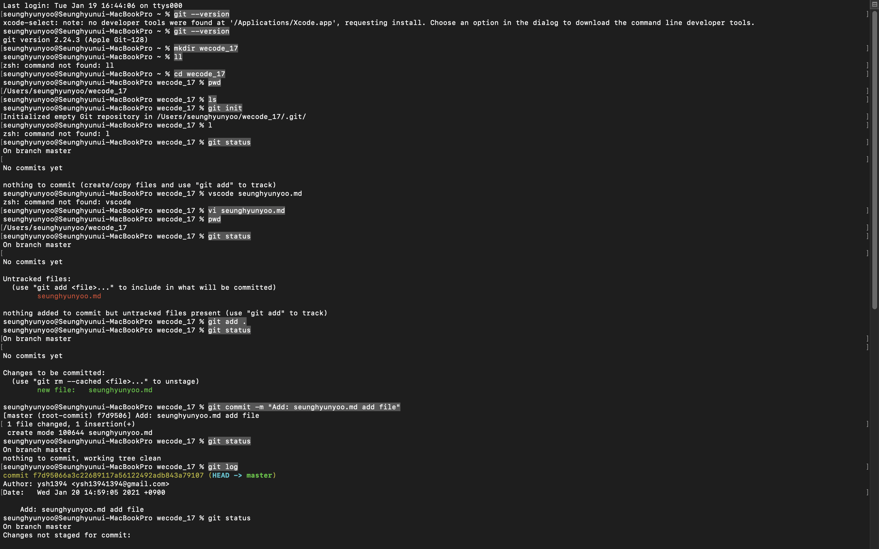 TIL No.10 [Wecode] Session 4 - All | Git & Github (초기 세팅 + 많이 쓰는 명령어)