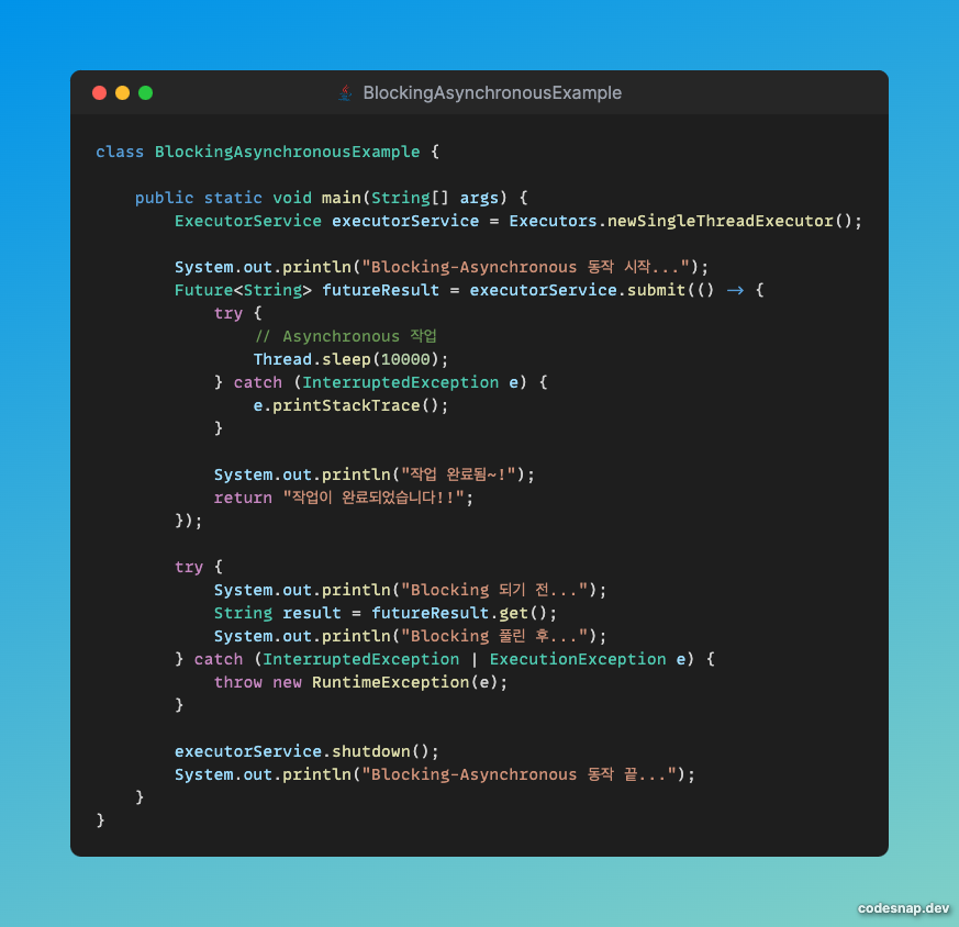 Blocking Asychronous