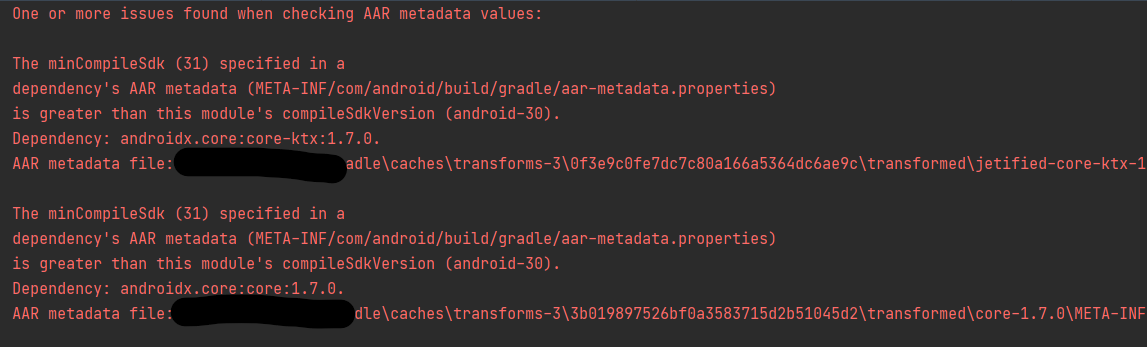 android-kotlin-one-or-more-issues-found-when-checking-aar-metadata