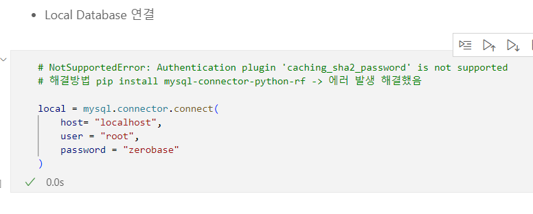  Error Python SQL NotSupportedError Authentication Plugin caching 