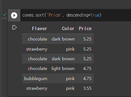 Python Table 기초