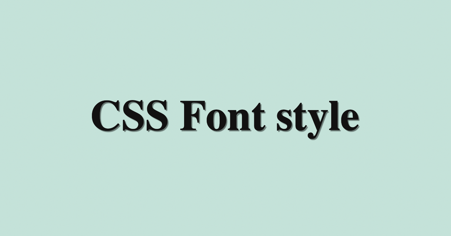 css-font-style