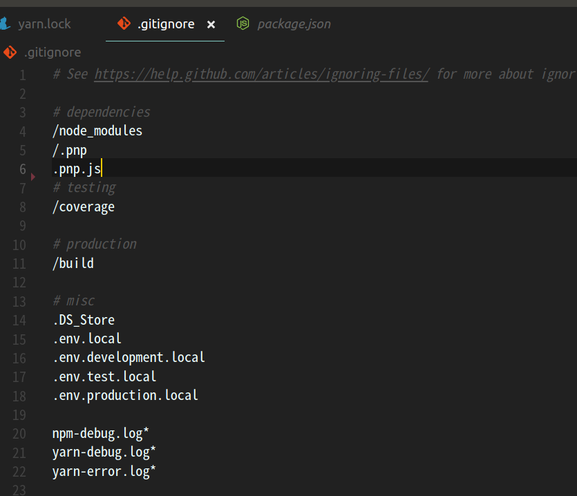 TIL .gitignore 와 yarn.lock