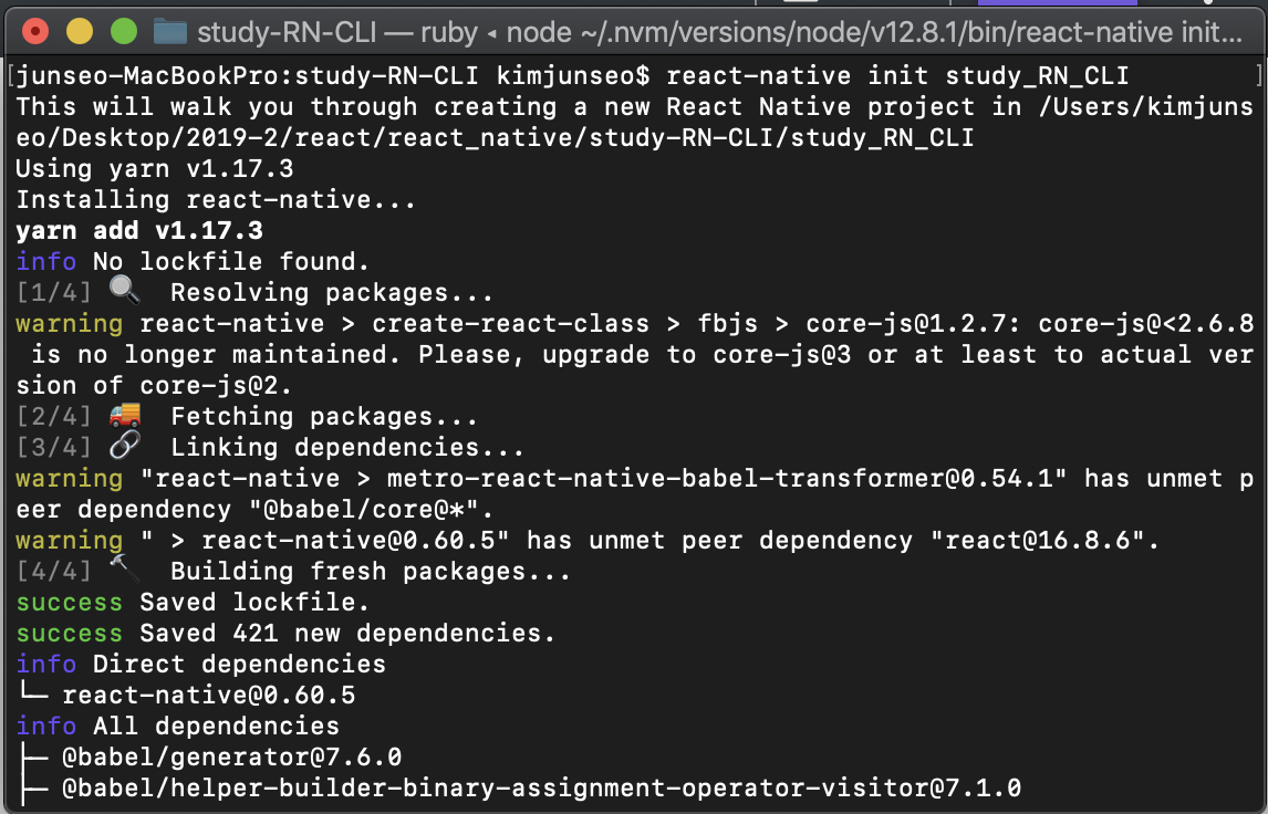 [React Native] 리액트 네이티브(react native) 두 가지 방법 #2 React Native CLI